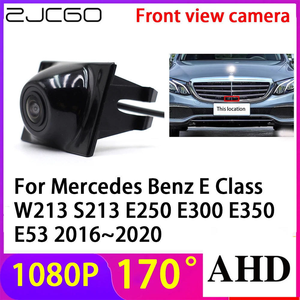 ZJCGO AHD 1080P LOGO Car Parking Front View Camera Waterproof for Mercedes Benz E Class W213 S213 E250 E300 E350 E53 2016~2020