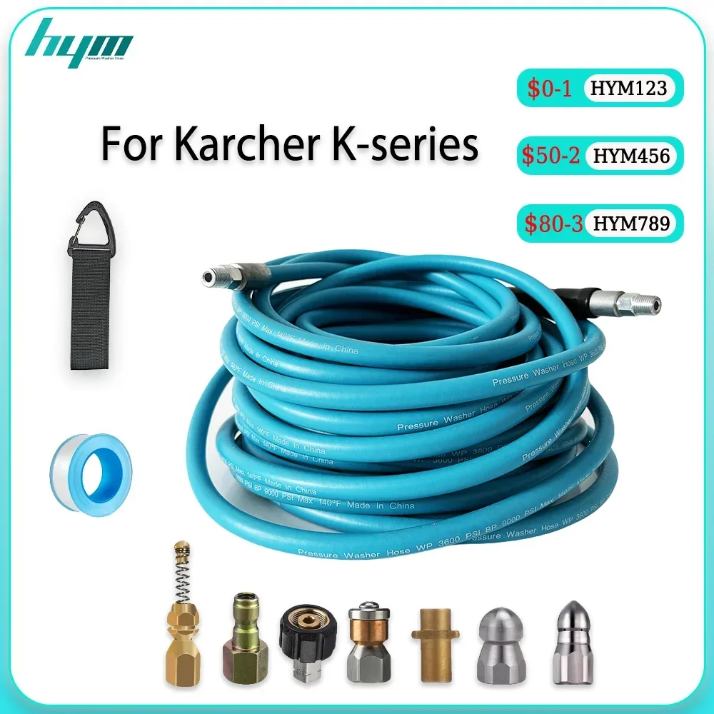 

High Pressure Washer Pressure Cleaner 0.5-40M Super flexible rubber tube Car Wash Hose Sewage Cleaning 3600 PSI For Karcher K