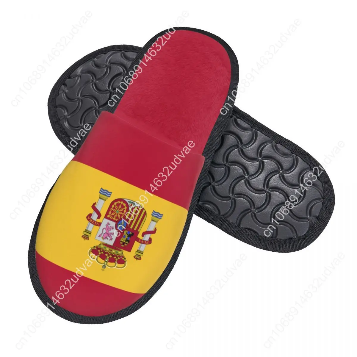 Indoor Spain Flag Warm Slippers Winter Home Plush Slippers Fashion Home Soft Fluffy Slippers