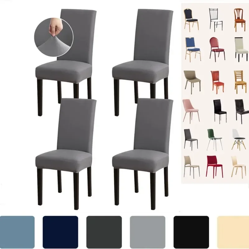 Dining Room Chair Cover Set of 8/4 High Stretch Slipcover Removable NonSlip Seat Protector for Home Party Hotel Wedding Ceremony