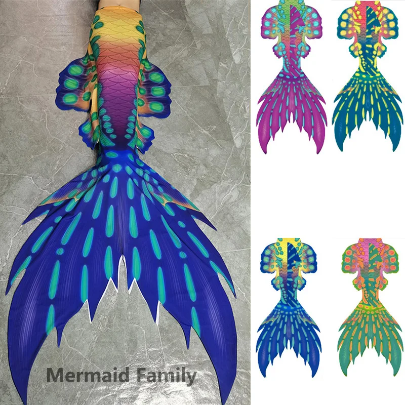 Professional Mermaid Skins Tails Big Boys Adults Party Dress Fish Skin Tail Clothes Bathing Suit Costume for Mermaid and Merman