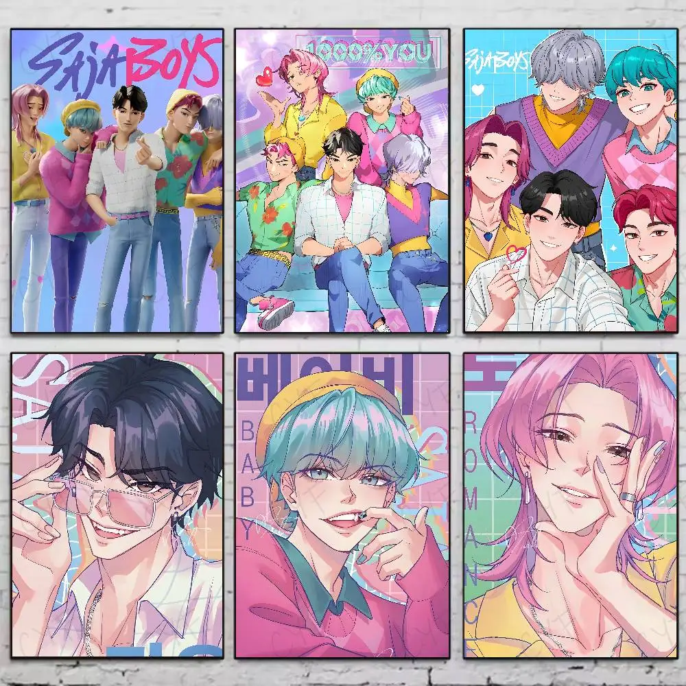 

K-KPop Demon Hunters Saja Boys Poster High Quality Dorm Living Room Aesthetic Wall Decoration Painting Stickers Gift