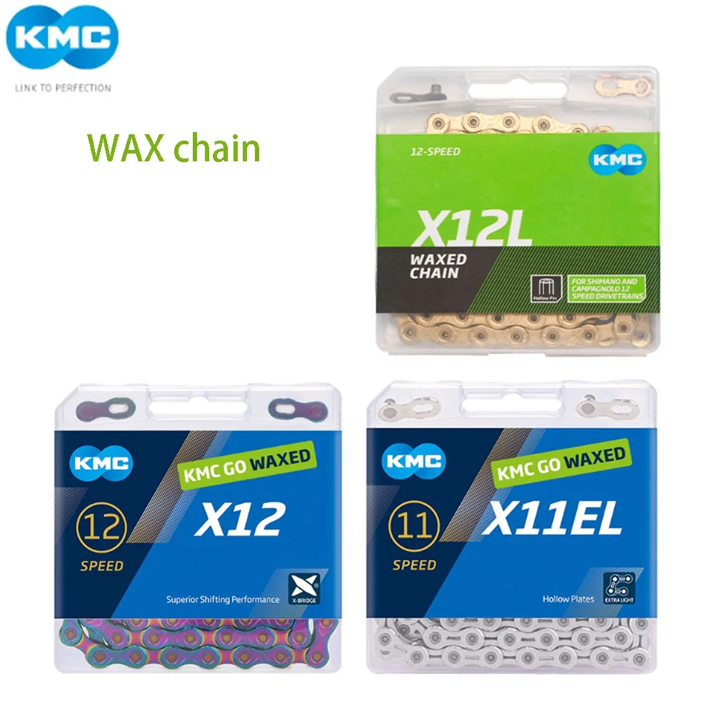 سلسلة دراجات KMC 11\12 من سلسلة مشمعة مقاومة للماء وغير لاصقة وخفيفة الوزن شبه مجوفة