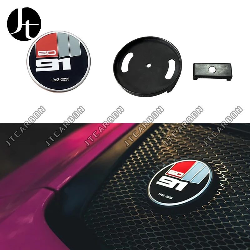 992 Badge Accessories Decal Tail Cap Side Skirt 60th Anniversary Metal Logo Car Sticker Rear Grille For Porsch 992 991 997 2020+