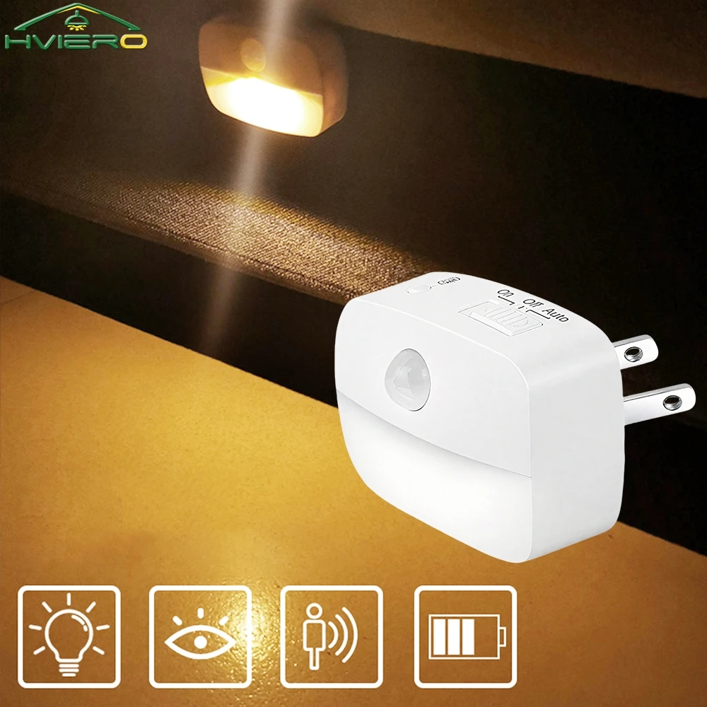 

Plug in PIR Human Induction Lamp Led Night Light with Motion Sensor EU US Socket AC 85-265V Wall Home Bedroom Hallway 3 Modes