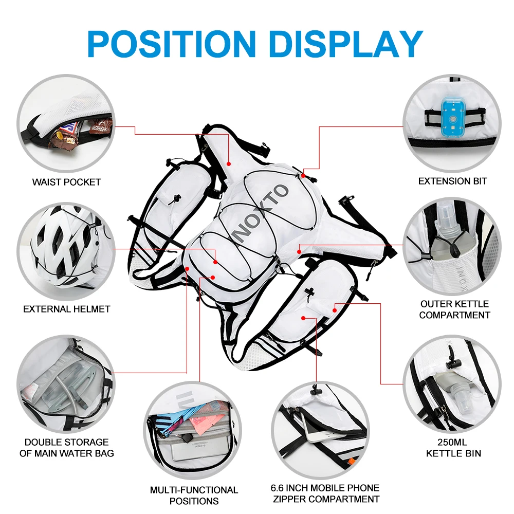 Borsa da Ciclismo 12L per Uomo e Donna, Zaino Impermeabile e Traspirante per Bicicletta, Borsa per Acqua, Porta Casco
