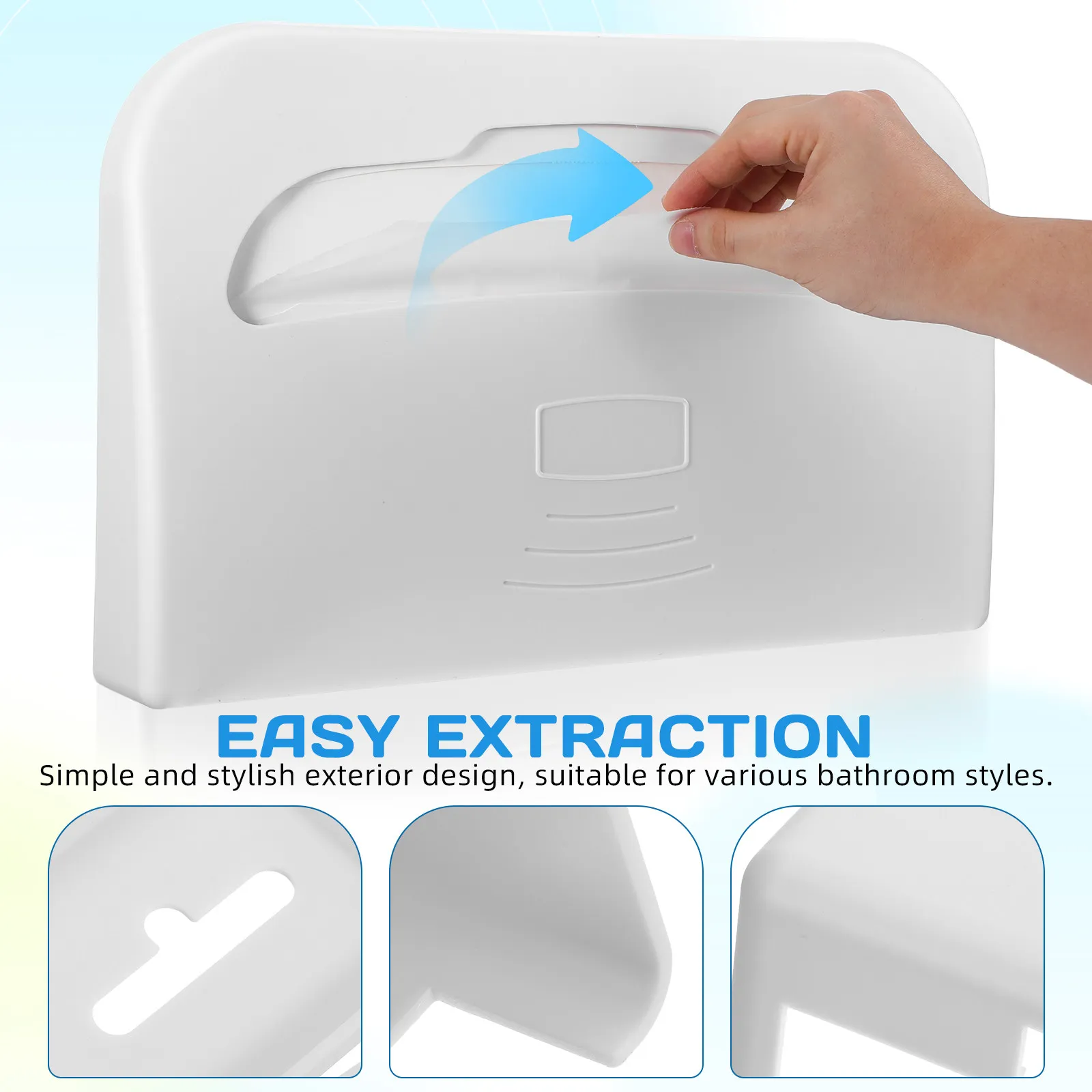 Toilet Seat Cover Holder Wall Mounted Plastic Dispenser for Washroom Storage Large Capacity Multi Functional Bathroom Supply