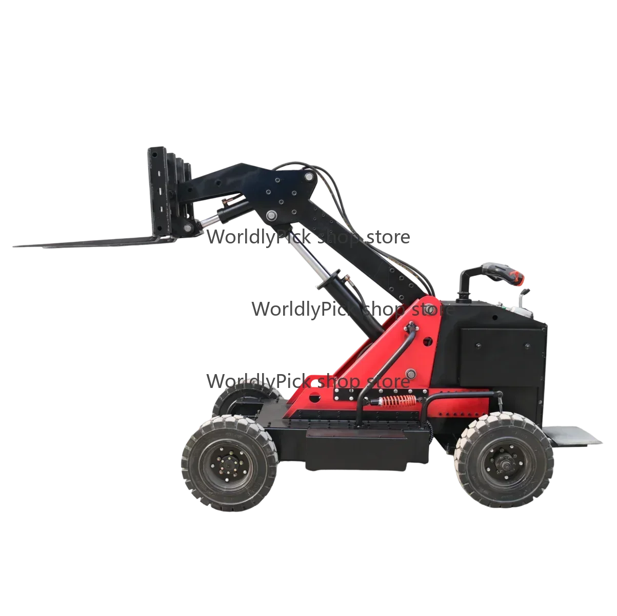 Electric Rough Terrain Telescopic Loader 1500kg Outdoor Mini Remote Control Electric All Terrain Off-road Forklift Truck