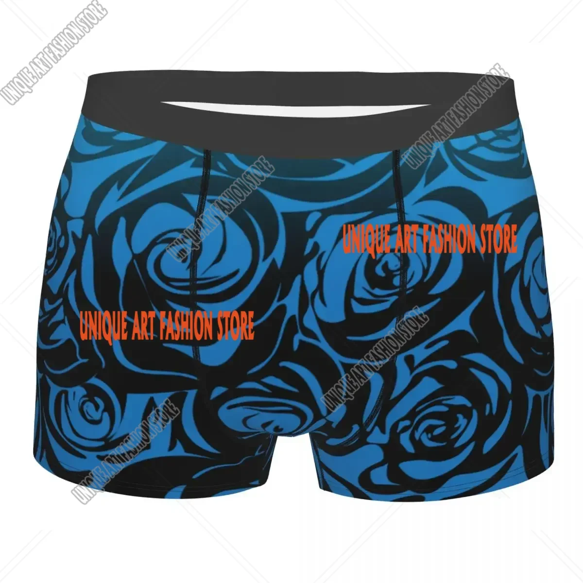 

Royal Blue Rose Floral Pattern Men's Underwear Boxer Briefs Shorts Panties Funny Breathable Underpants for Male