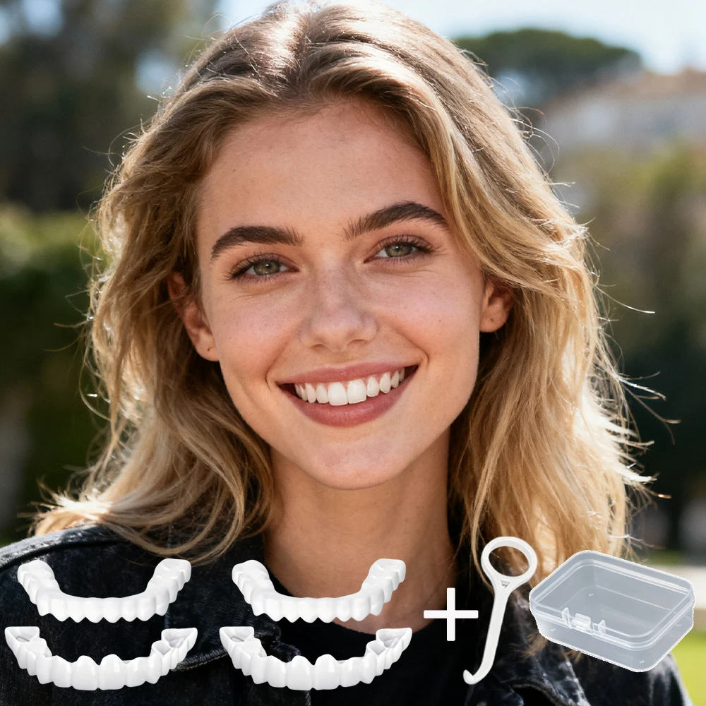 

New Minimalist Style Teeth Veneers Reusable Instant Smile Whitening Simple Clean Design for Daily Wear H2931