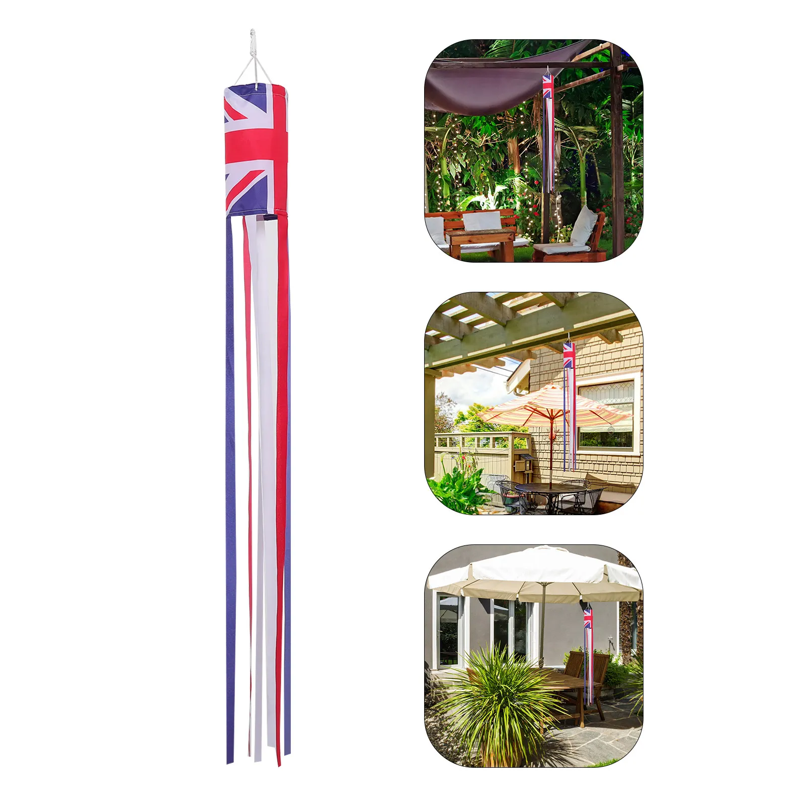 Outdoor Windsock Flag 59 Inch Decorative British Wind Direction Indicator Weather Vane Flag Wind Sock for Gardens Patios view 6