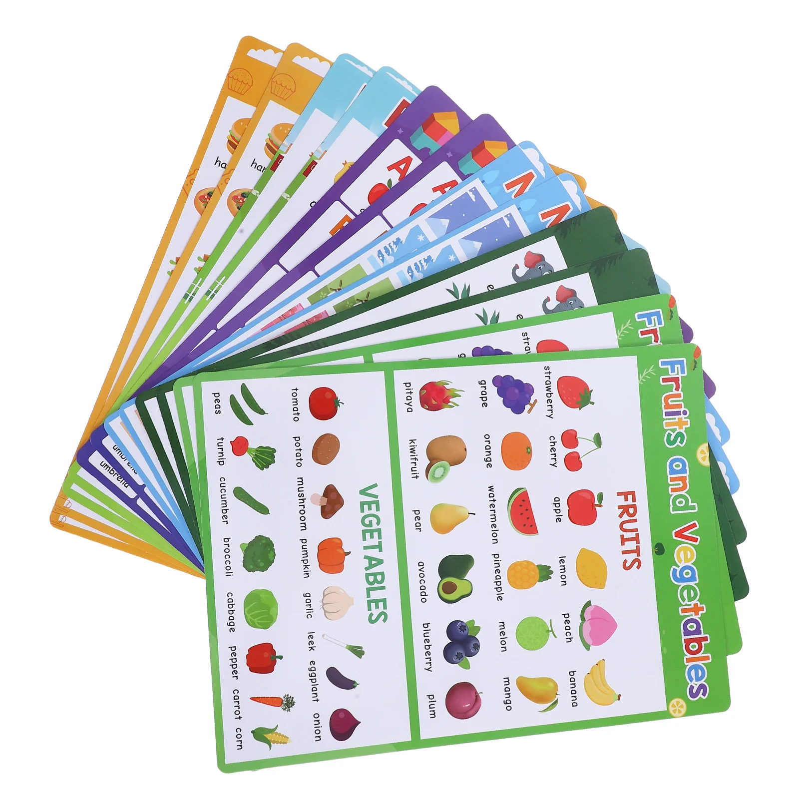 

12Pcs Education Posters Alphabet Animals Fruits Months Preschool Learning Wall Decor Classroom