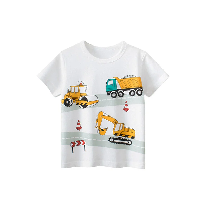 

Jumping Meters Summer Baby T Shirts Short Sleeve Cartoon Cars Toddler Tees Tops Boys Girls Clothing