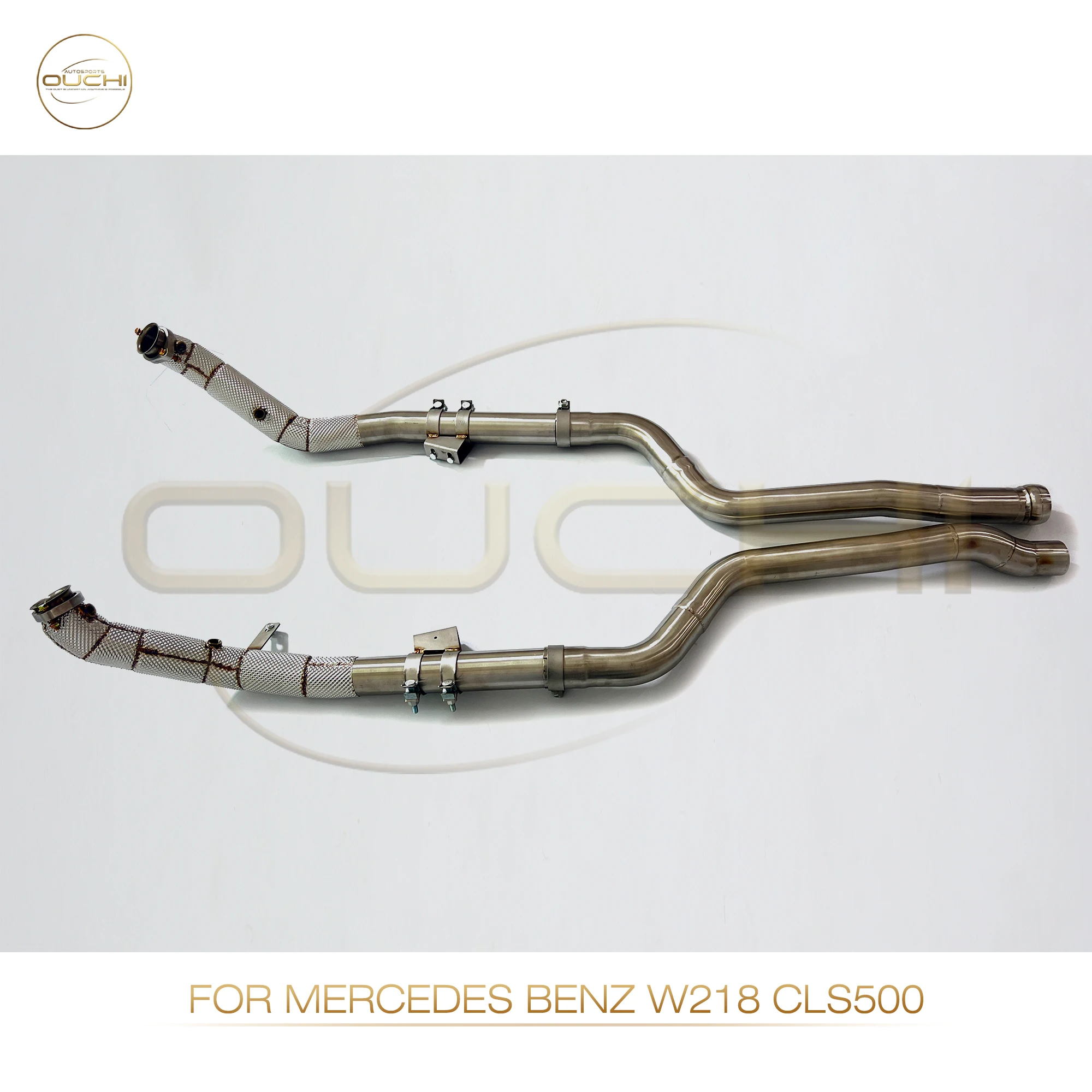 OUCHI Exhaust System High Flow Performance Downpipe for Mercedes benz W218 CLS500 With Heat shield