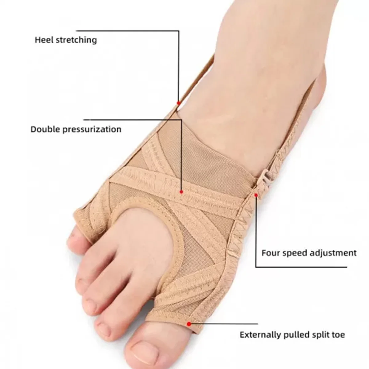 One Pair Mesh Thumb Eversion Big toe Orthosis Set Relieve Foot Pain & Shock Absorption Elastic Force Toe Separator