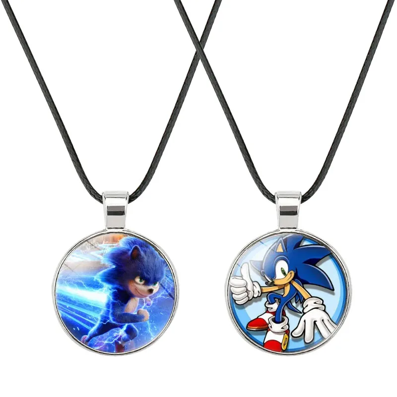 Sonic Time Gem Colar Pingente, corda de cera macia, não alérgica para meninos e meninas, legal e deslumbrante, alta qualidade, novo