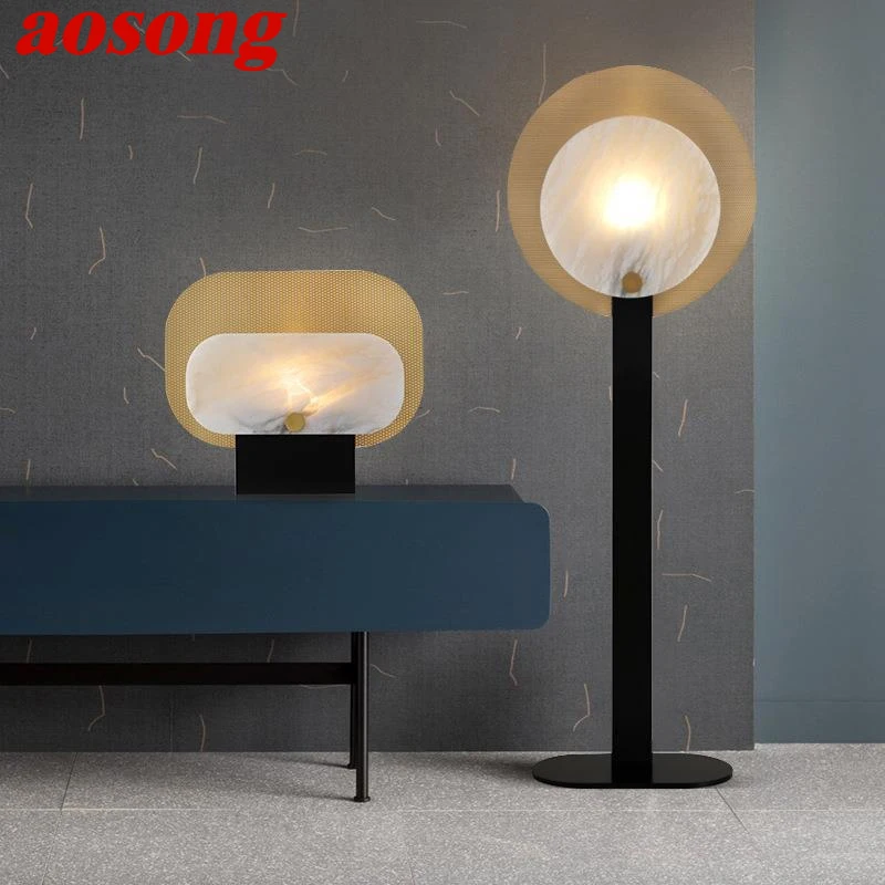 

AOSONG Nordic Marble Floor Lamp luxury Modern Family Iiving Room Bedroom LED Creativity Decorative Standing Light