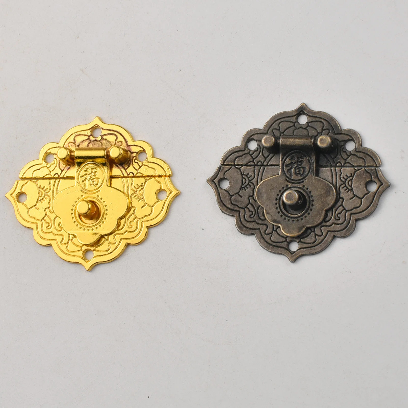 

Camphor wood box alloy accessories retro box lock old-fashioned Chinese antique nose copper buckle