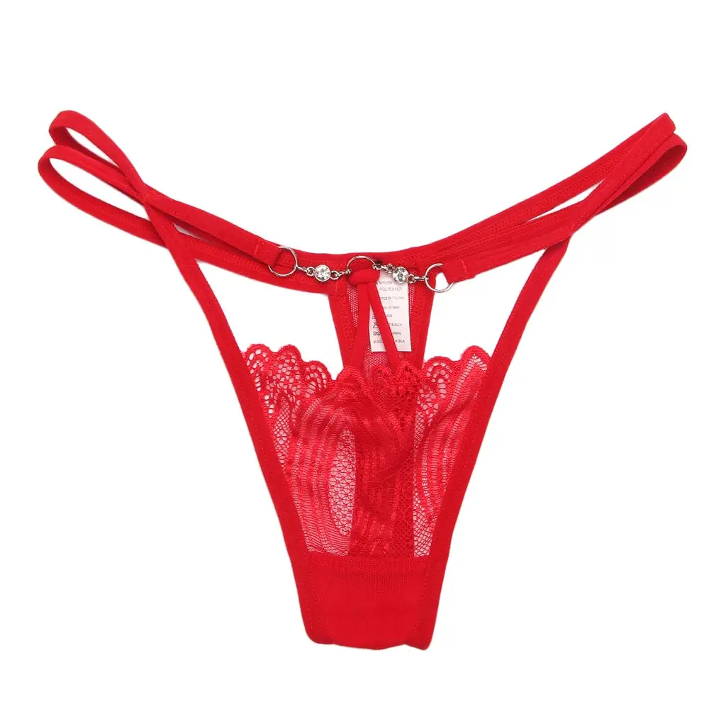 Sexy Low Waist Underwear Women Fashion Transparent Lace Thong Temptation Hollow Out T-pants fpr Female