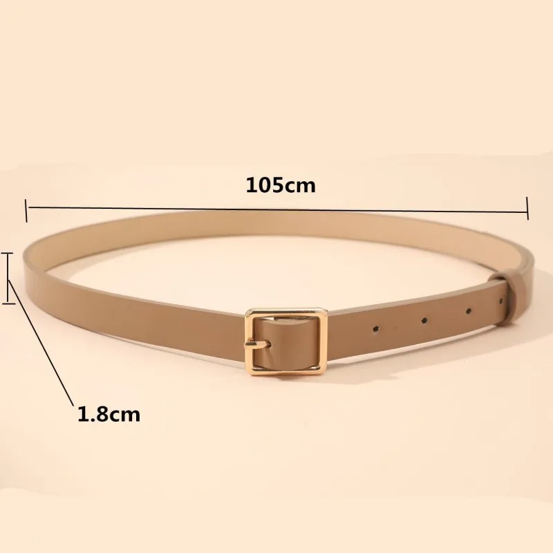 Cintura con fibbia quadrata dorata adatta per l'uso quotidiano versatile