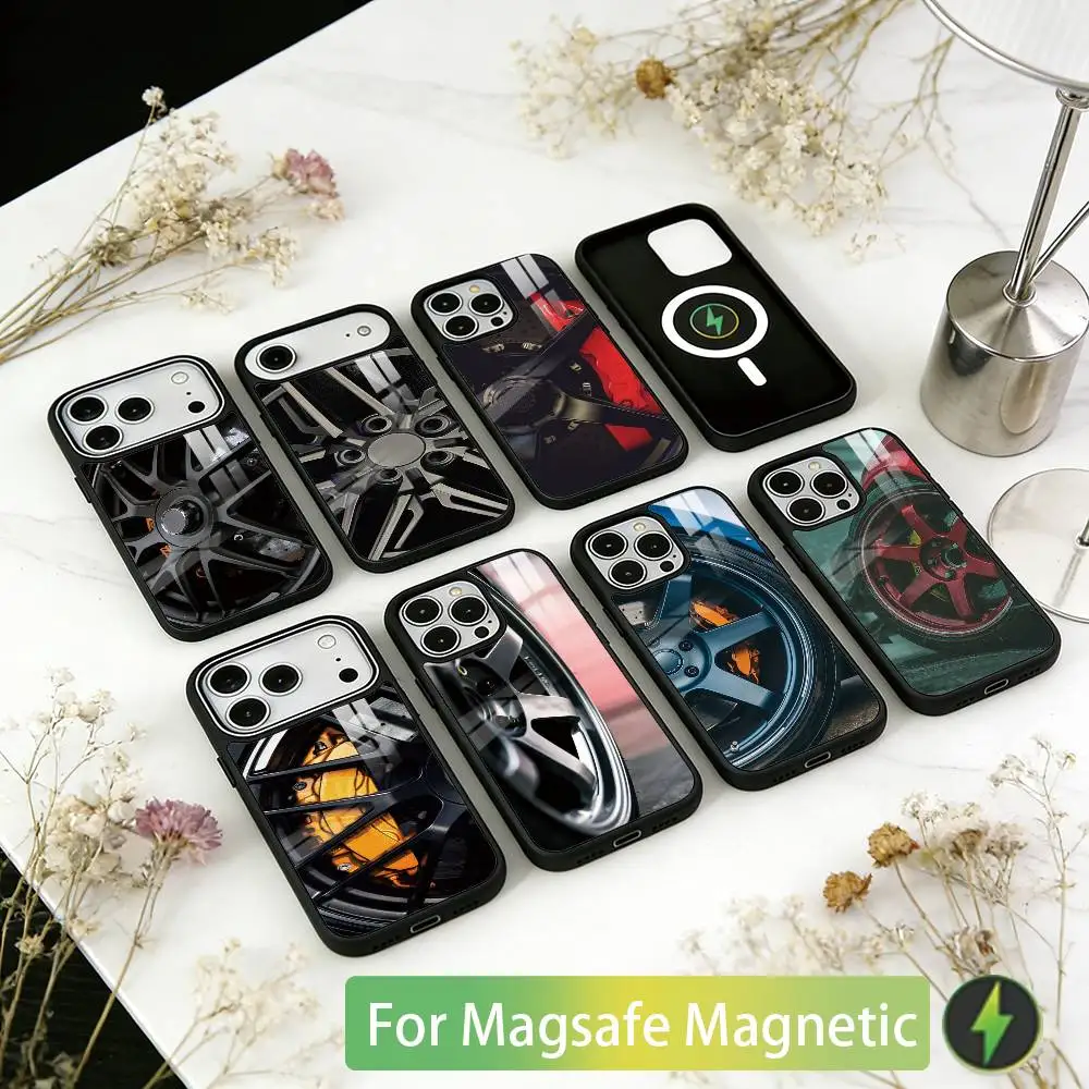 

Car Wheel Bone Phone Case For iPhone17,16,15,14,13,12,11 Plus,Pro Magnetic For Magsafe Wireless Charging