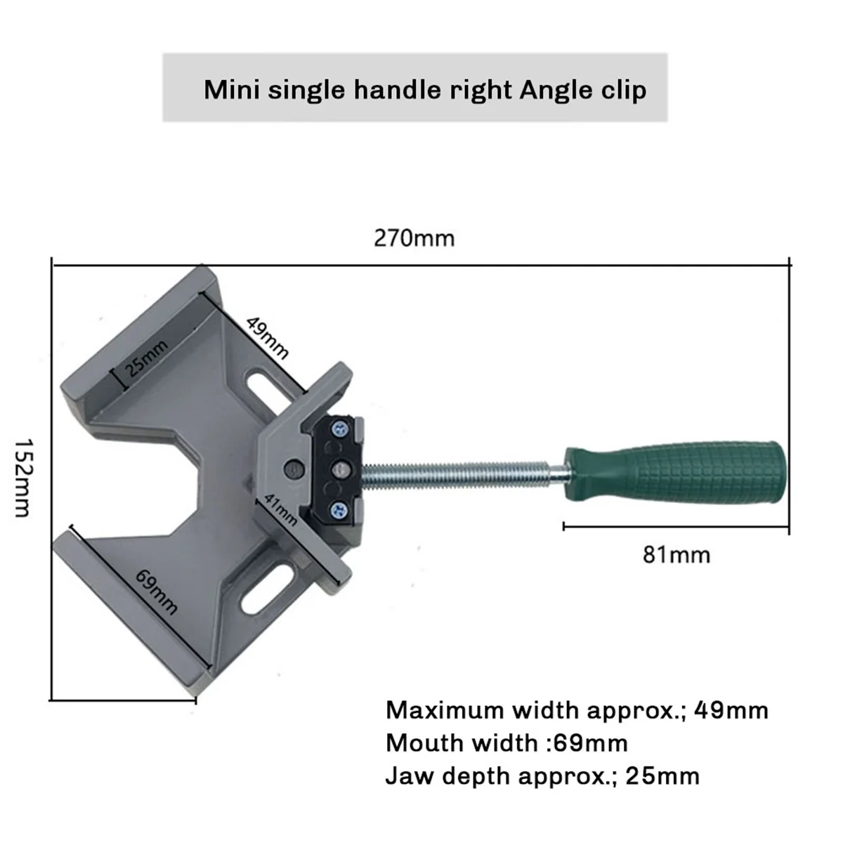 

2PCS Right Angle Clip Clamp Single Handle 90 Degrees Angle Clamp Adjustable Swing Jaw for Carpentry Frame Metal Welding