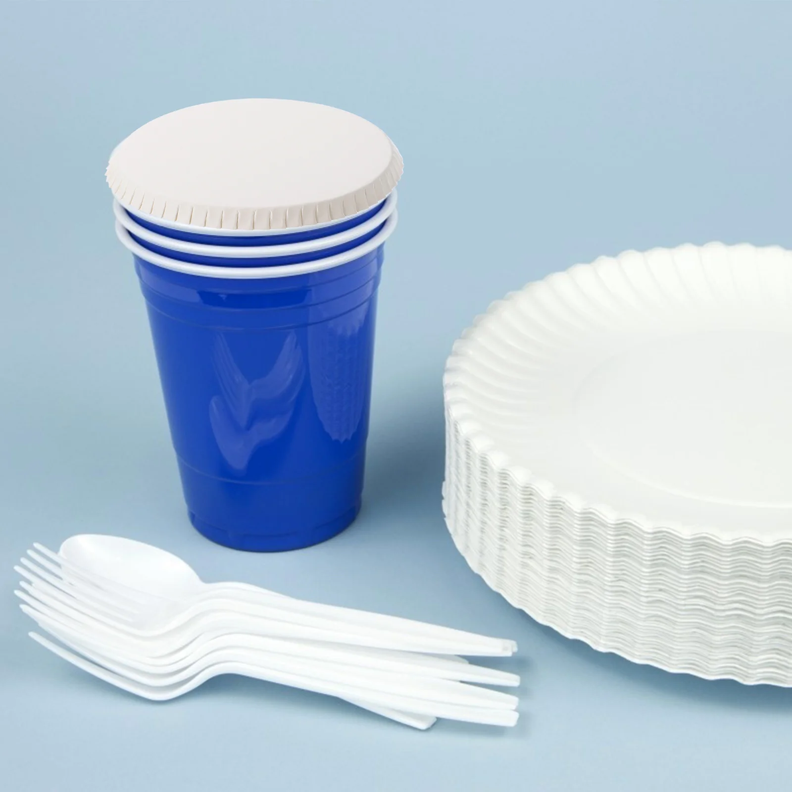 

100 pcs Paper Cup Lids Disposable Stackable For Coffee Tea Milk Protection Household Hotel Drinking Jar Covers Kitchen