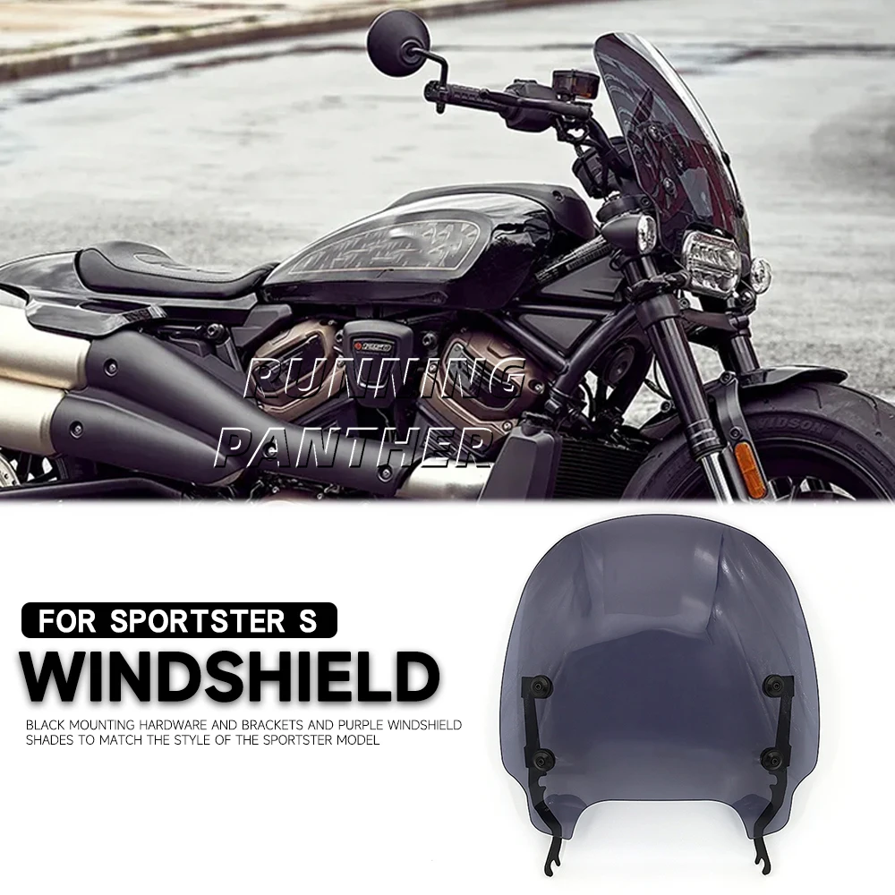 

For Sportster S 1250 Sportster 1250 S RH 1250 2021 2022 Windshield Wind Deflectors WindScreen Quick-Release Clamps Accessories