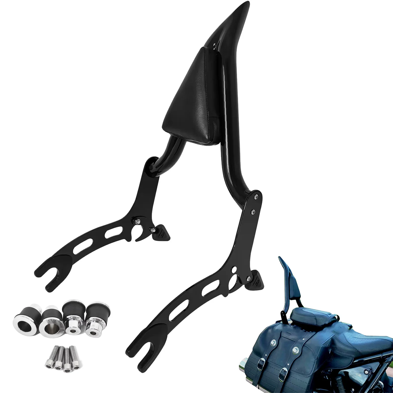 

Спинка-поручень (сисси-бар) с креплениями для мотоциклов Indian Chief Bobber, Dark Horse, Super Chief, Limited Sport Chief 2021-2024 годов выпуска