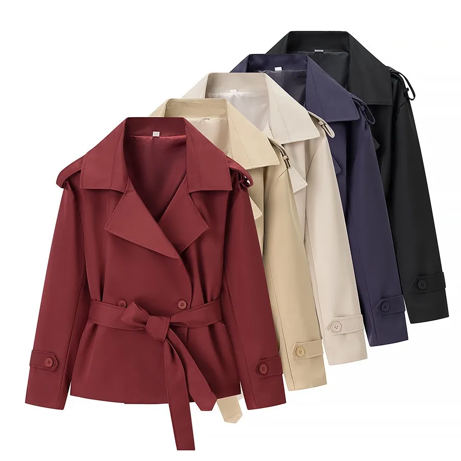 Pullover Loose Fit Coat Elegant with Notched Lapel Commuter Chic Composite Construction Midweight Long Sleeve Women Autumn Coat