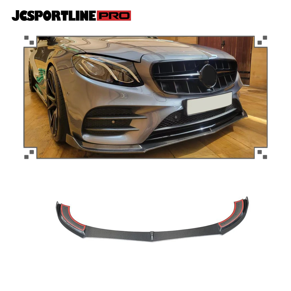 

Fits for Benz W213 E350 E400 E450 E43AMG 4-Door 16-19 Front Bumper Lip Spoiler Carbon Fiber