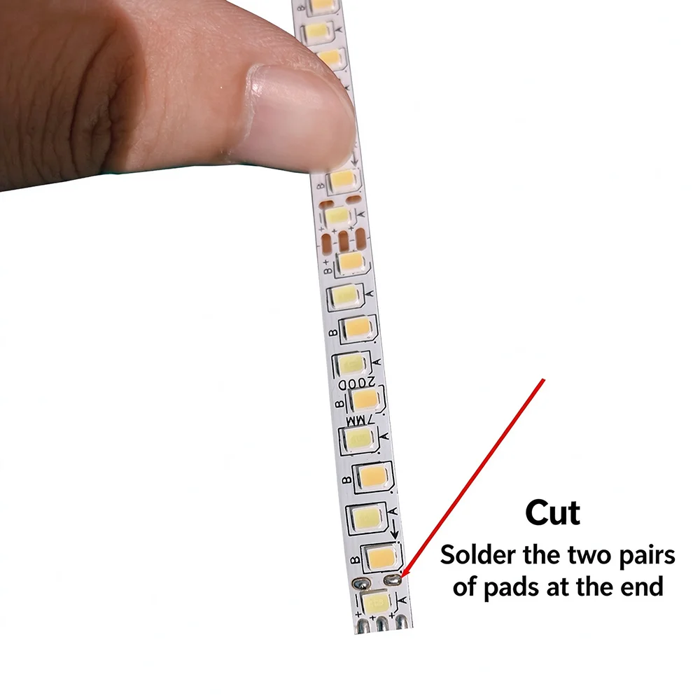 (3 welding point）3meters 2835-7mm-200D 5B10C×2 dual colors LED strip for repairing chandeliers