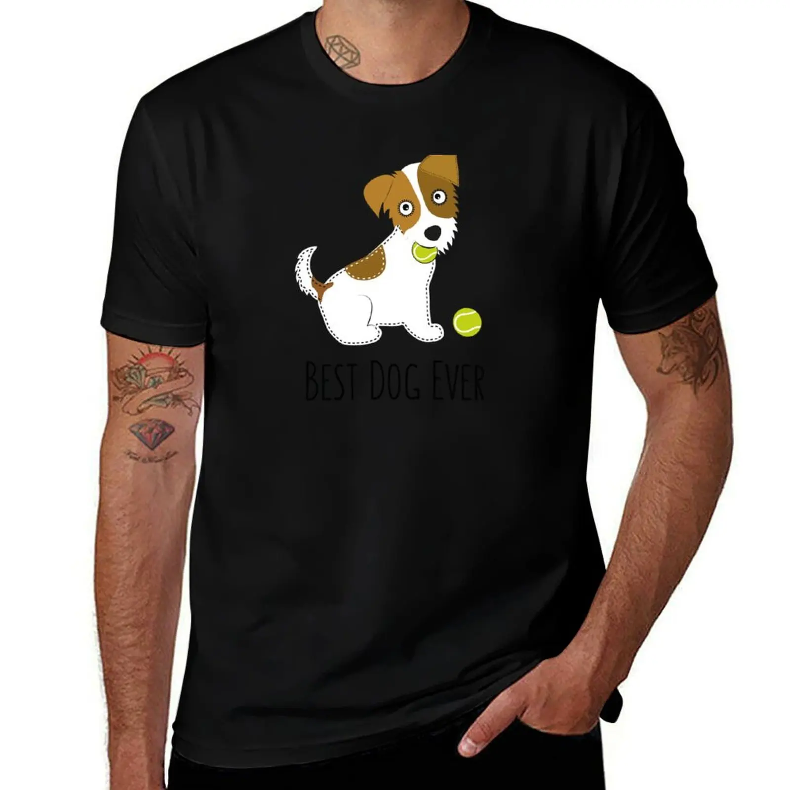 Jack Russel Terrier T-Shirt Big and Tall Crew Neck Tee T-Shirt