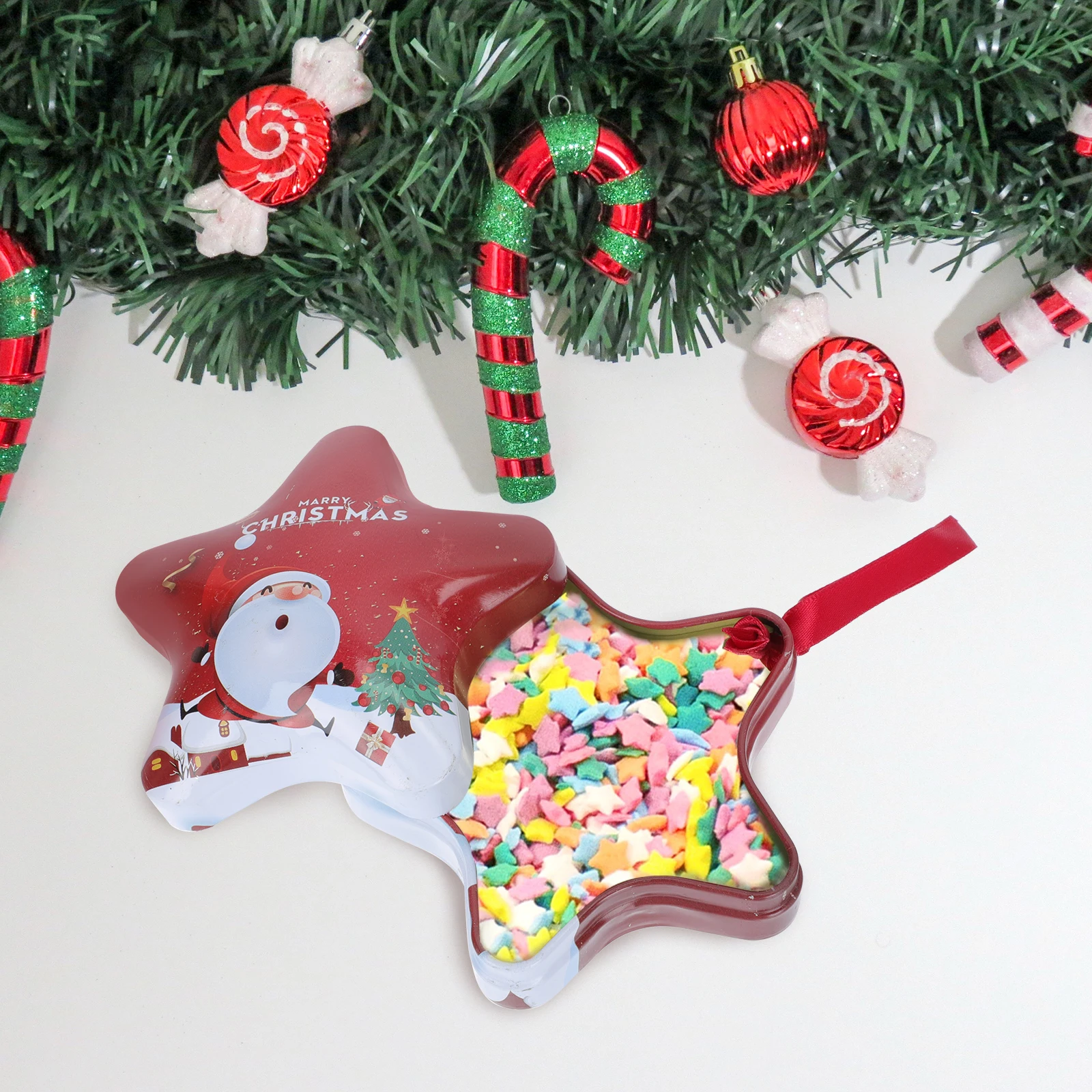 

6 Pcs Christmas Candy Boxes Containers Gift Tinplate Storage for Presents Treat Xmas Wrapping