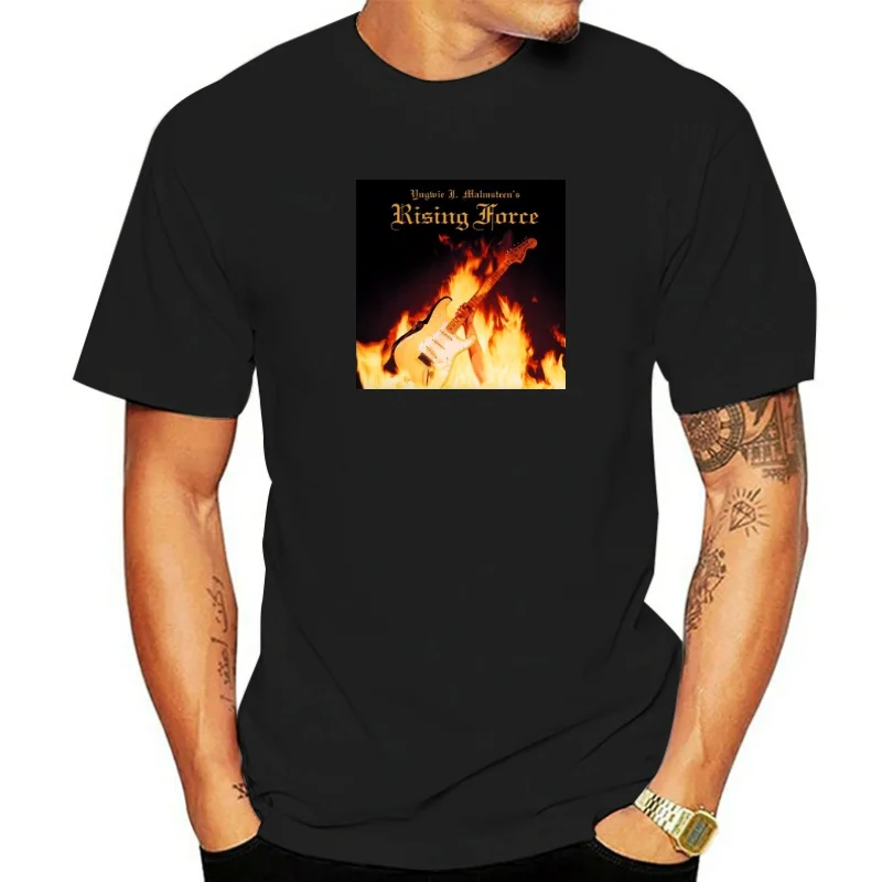 Title: Yngwie Malmsteen Rising Force Fashion Custom T Shirt Fashion Cotton Tops Black Size S 4XL