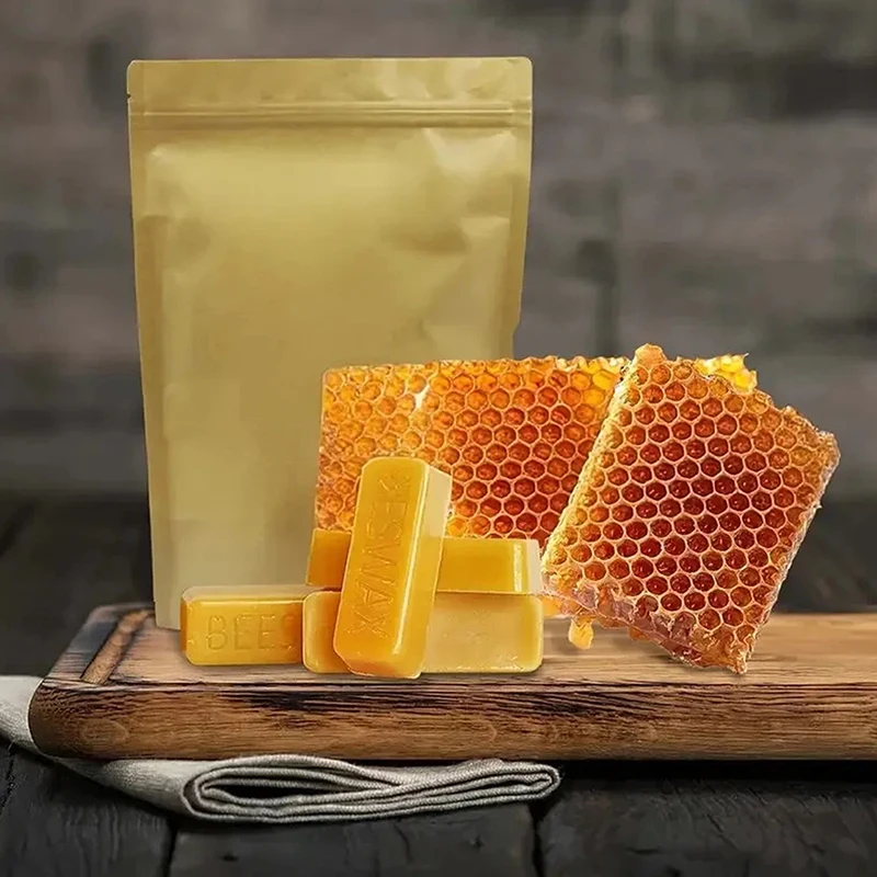 HUA HUA 4/8 قطعة كتل شمع العسل النقي، مادة شمع عالية الجودة، للحرف اليدوية اليدوية، صنع الشموع، بدون لا يتطلب طاقة