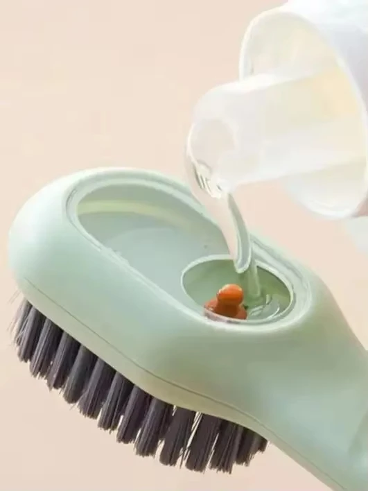Multi Functional Liquid Added Shoe Brush Household Press Out Liquid For Washing Shoes Shoe Brush Tool Press Type Soft Fur Clo