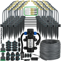 Ogrodowy 5-30M 360 ° do ugładzania mgły mosiężny zraszacz chłodzący samoczynnie pompa zastrzykowa System nawadniania zestawy nawadniania kropelkowego Bonsai do szklarni