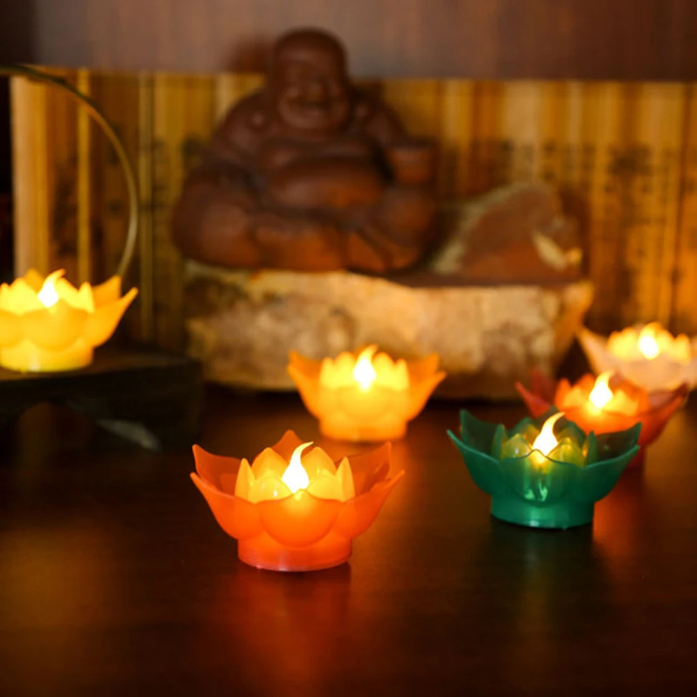 

LED Lotus Lamp Flickering Flameless Night Light Decorative for Christmas Wedding Party Festival Gift
