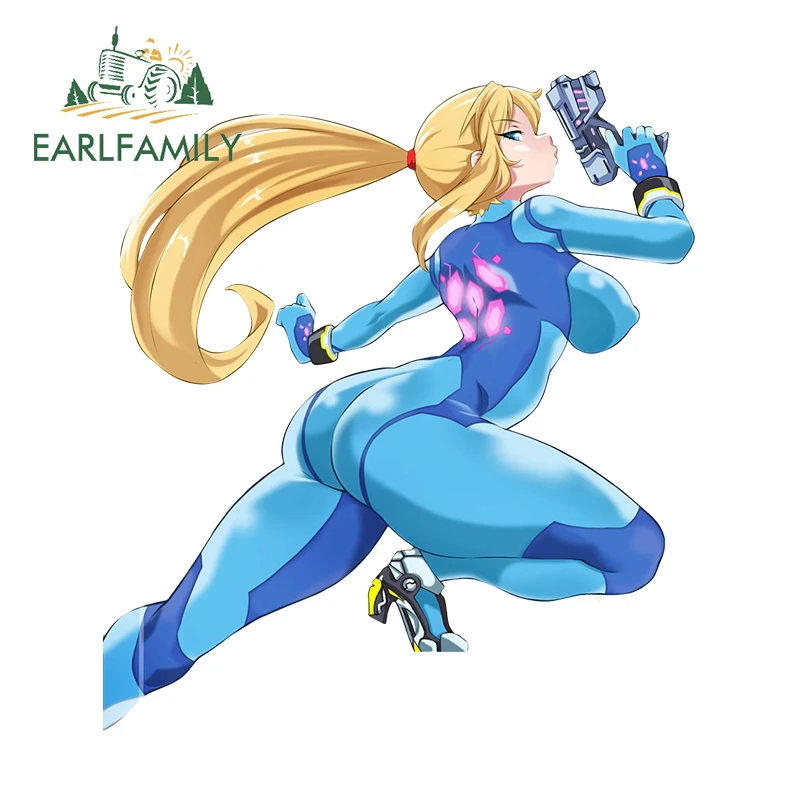 EARLFAMILY 13cm x 11.6cm Samus Aran Sexy Ass Decals Personality Stickers Styling Skateboard Car Accessoires Funny Tools Graphics