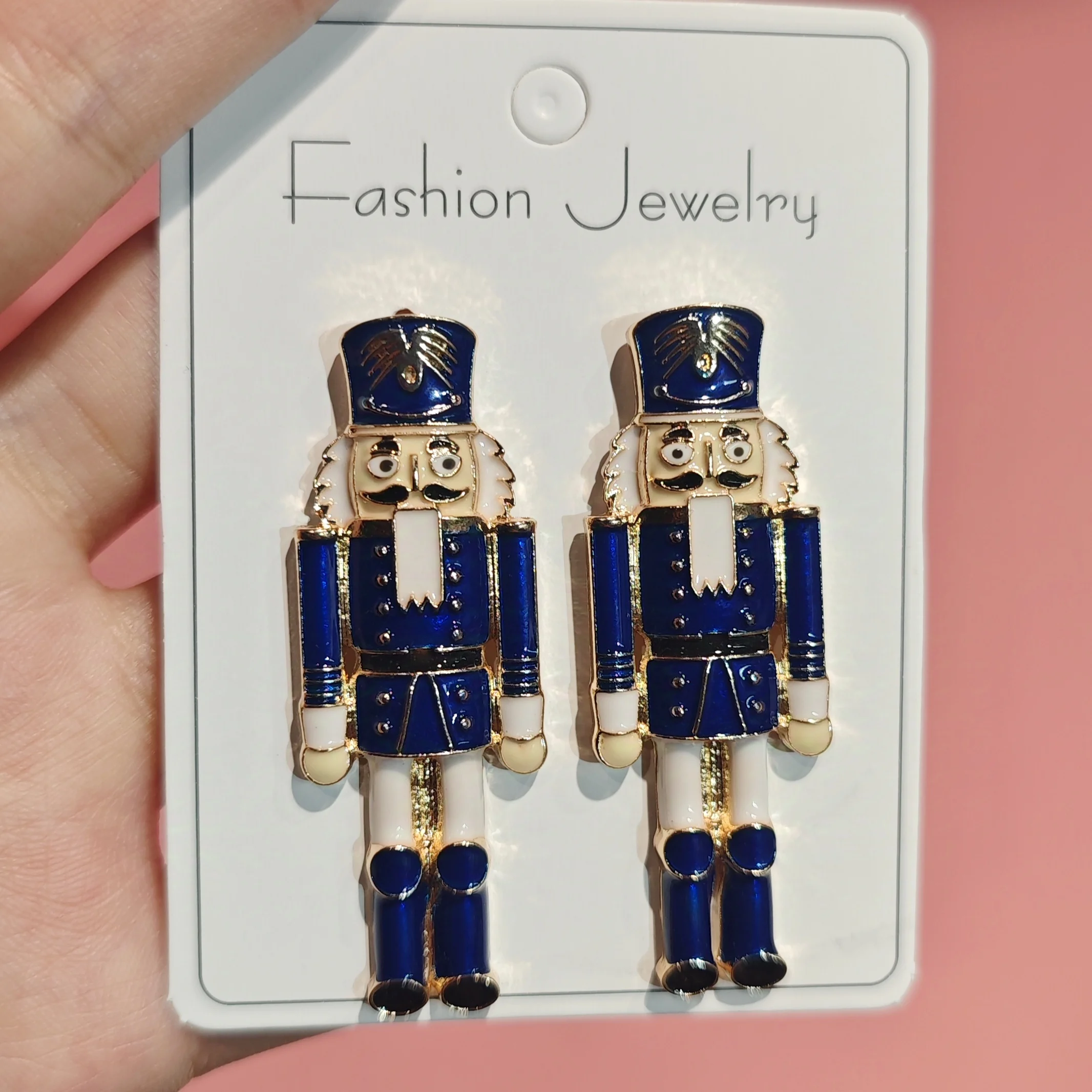 Vintage Cartoon Creative Metal Nutcracker soldier Drop Earrings for Women Christmas Festival Party Jewelry Accessories