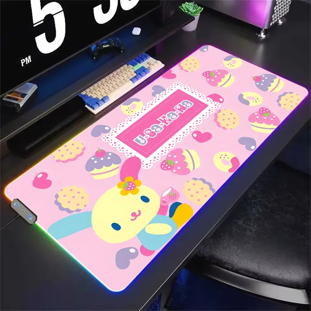 Cartoon USAHANA Cute Mouse Pad RGB LED Light Non-Slip leather Waterproof Office PC Desk-Mat USB Large Game Home Best Price