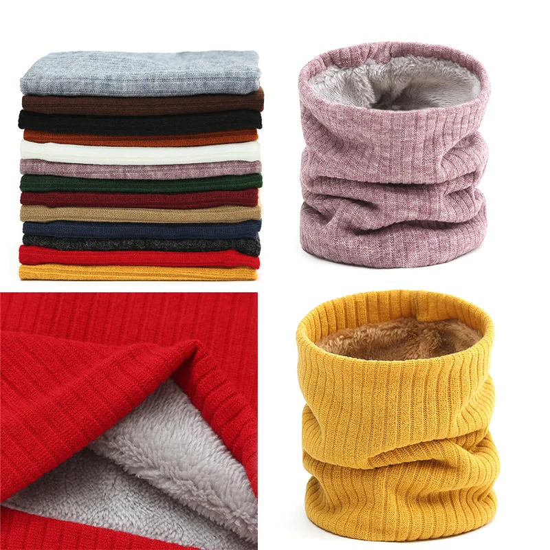 New Women Neck cover For Children Autumn Winter Cold Warm Men Fashion Neckerchief Solid Knitted Scarf Thickening Fleecing Korean