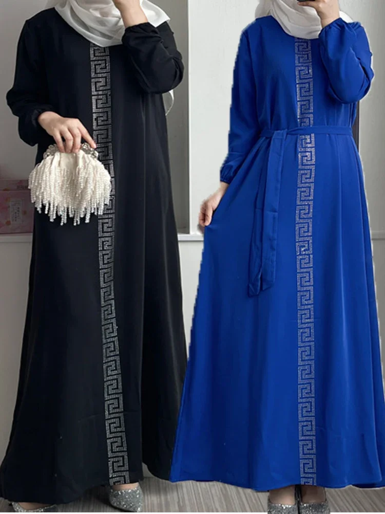 

Autumn Morocco Dress Muslim Women Abaya India Diamond Abayas Ramadan Dubai Turkey Islam Party Kaftan Robe Longue Vestidos Largos