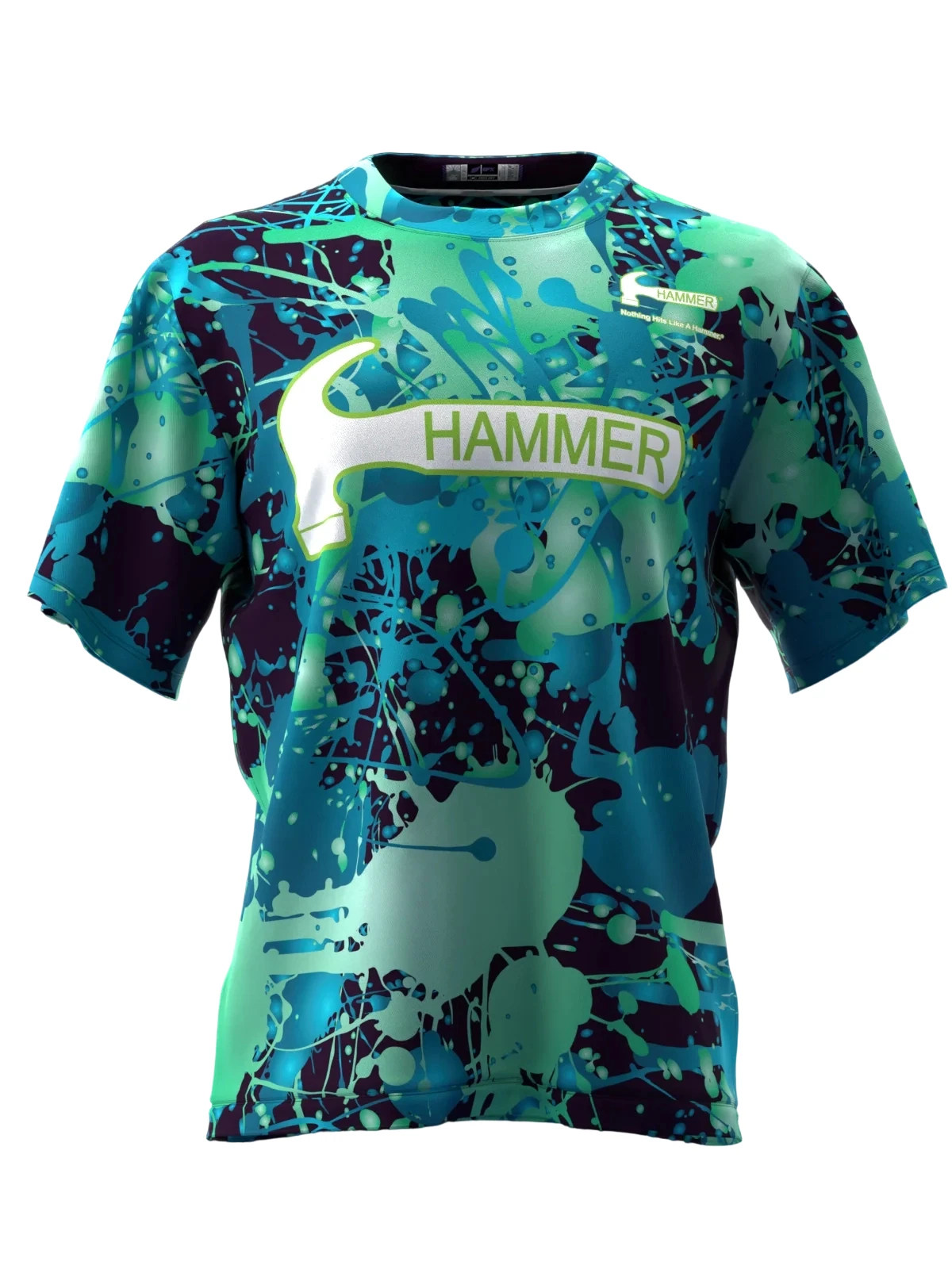 Paint Splash Splatter Art Bowling Jersey Short Sleeve, Quick Dry Breathable for Fan Meetup and Sports Theme Gathering