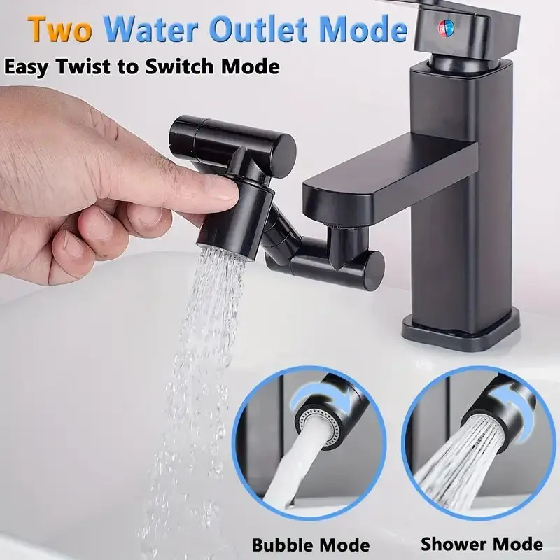 1pcs Faucet Extender, Alloy Robotic Arm,1080° Rotating Universal Faucet Extension, Swivel Faucet For Bathroom Sink