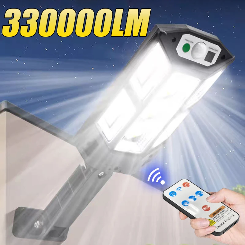 330000LM New Upgrade Powerful Solar Light Outdoor External Solar Lamp High Power Solar LED Lights 3 Modes Garden Street Lights