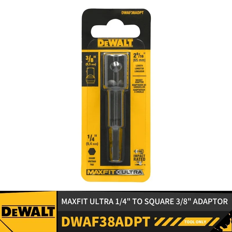 DEWALT DWAF38ADPT MAXFIT ULTRA 1/4" NAAR VIERKANTE 3/8" ADAPTER Accessoires voor elektrisch gereedschap