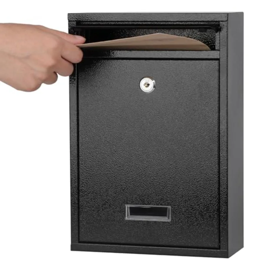 

Key Lock Mailboes for Outside, Lockg Wall Mount Mailbo, Security Key Drop Bo for Letters, Cash, Cards, Steel Mail Bo for House