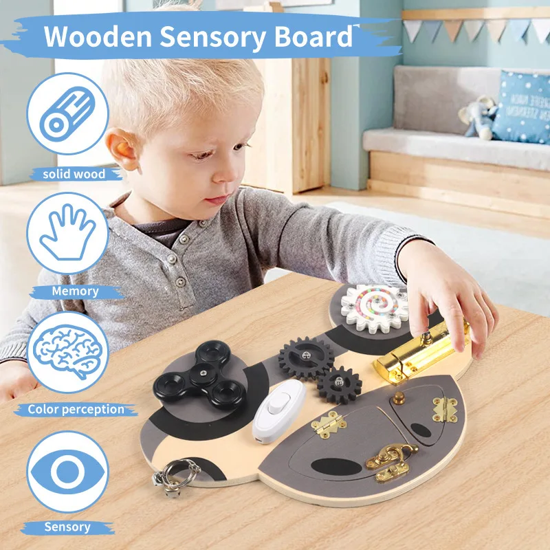 Montessori Activity Busy Boards Game DIY Latch Sensory Toy Teaching Aids Busyboards Baby Early Education Learning Basic Skill